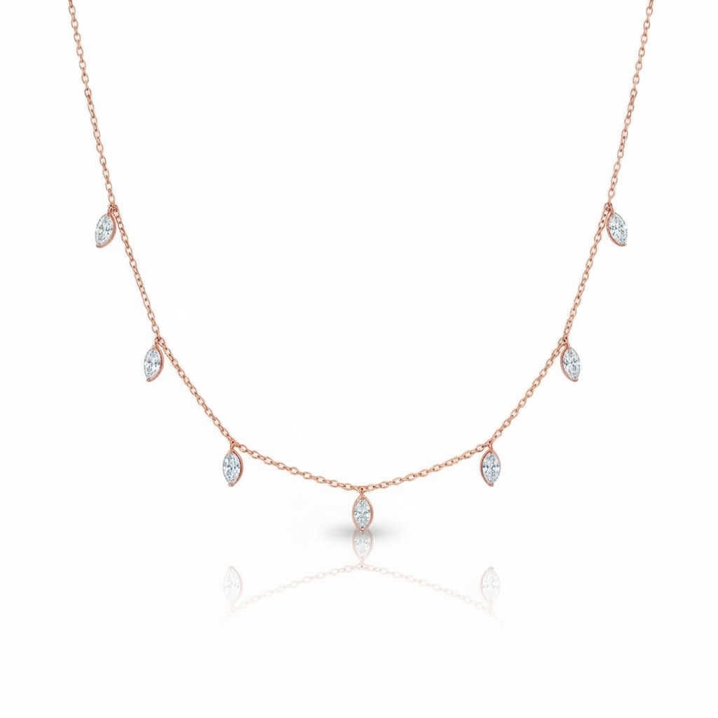 Marquise Drops Necklace rose gold