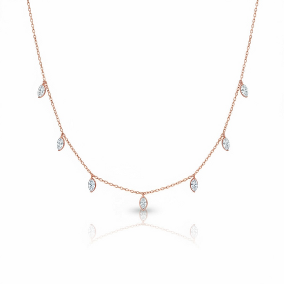 Marquise Drops Necklace rose gold