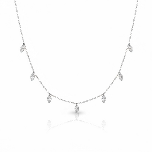 Marquise Drops Necklace white gold