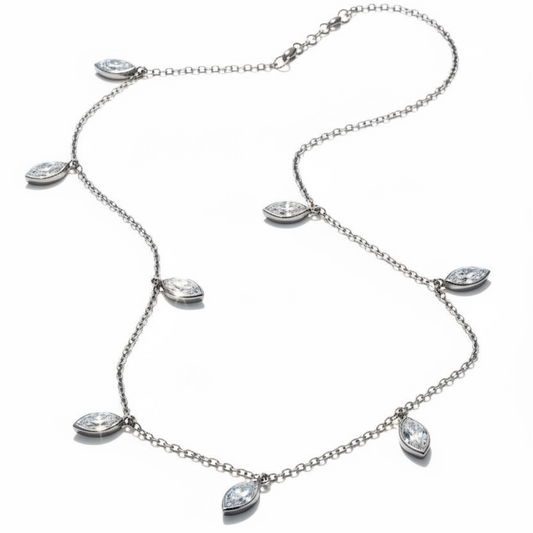 Marquise Drops Necklace white gold