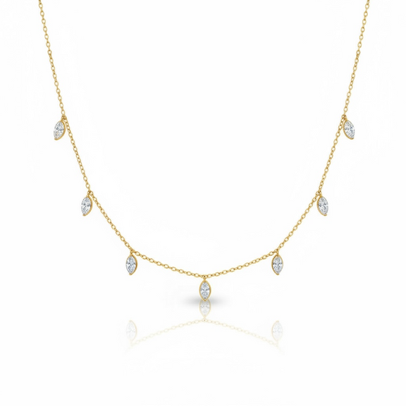 Marquise Drops Necklace yellow gold