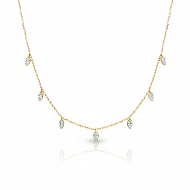 Marquise Drops Necklace yellow gold